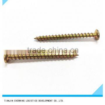 High quality Screws Flat head Brass plated screws Coarse thread Self-tapping screws