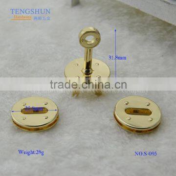 OEm zinc alloy bag parts metel turn lock for purse wholesale