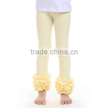 Latest ruffle pants ivory baby leggings 2015 soft cotton tight for baby girl