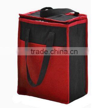 outdoor portable non-woven fabric Insulated Cooler Bag,Red