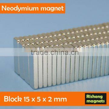 Permanent15x5x2mm NdFeB China Neodymium magnet