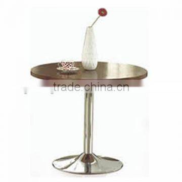 modern wooden table with metal base,coffee shop or bar table