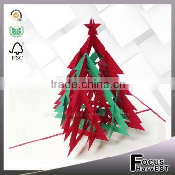 Christmas Tree Handmade card 3D pop up Red & Green Creative Kirigami & Origami Christmas Card                        
                                                Quality Choice