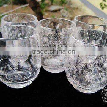 8cm Fused clear quartz crystal tea cup