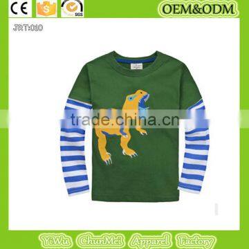 new kids boys long sleeve T shirts tyrannosaurus t-shirts baby children clothing pure cotton tees