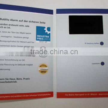 High definition (HD) 2.8 inch lcd postcards with matt finish