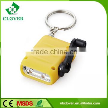 Energy-saving 2 LED hand crank mini dynamo torch with variety color flashlight