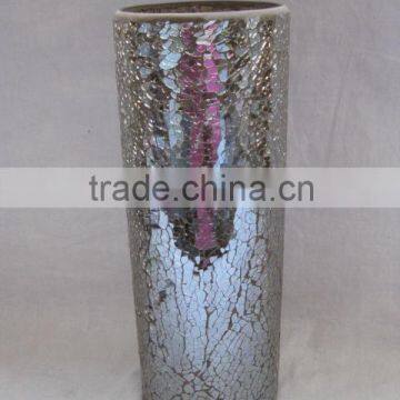 MINK CRACKLE CYLINDER VASE