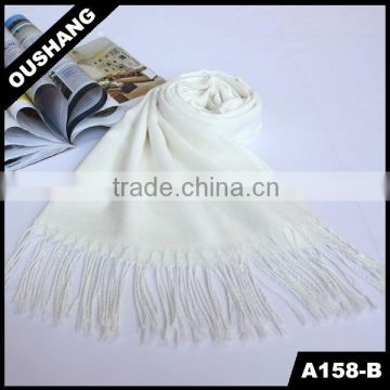 A158-B Acrylic Scarf Plain Viscose Scarf white polyester scarf