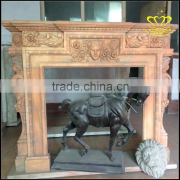 Europe type style of marble fireplace Granite mantel sculpture