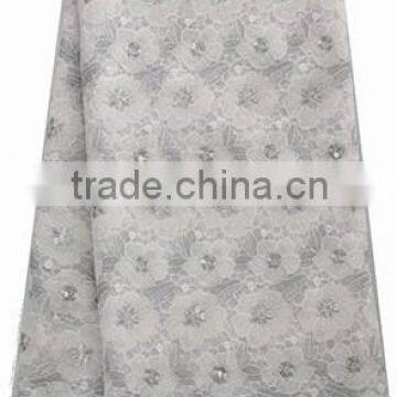 CL17-11 African handcut Organza fabric/wedding veul/Bing bing Flower embroidery lace fabric