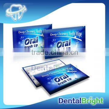 Oral finger brush Ups-teeth whitening wipe