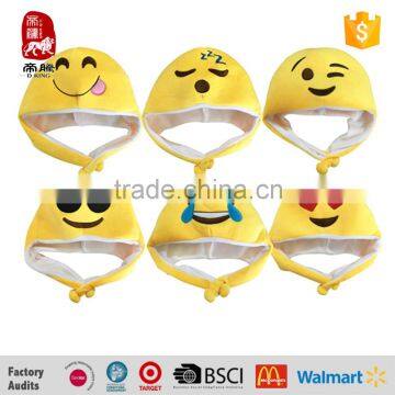 emoji bucket hat/plush emoji bucket hat/yellow emoji plush hat