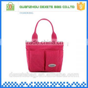 High-capacity polyester tote diaper pink bags baby