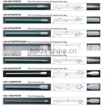 Industrial Class 10 100 1000 Cleanroom Swabs with Polyester wiper