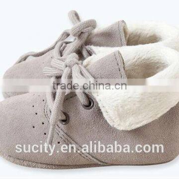 2014 Newest Soft Sole Warm Leather Newborn Baby Shoes With Lace