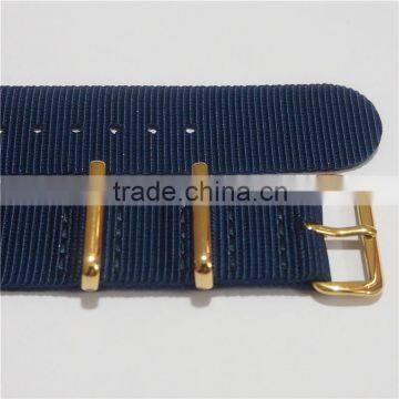 Gold Hardware Navy Blue Ballistic Nylon Watch Strap 24mm photo-2