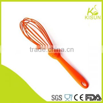 smile pattern orange plastic handle egg whisks