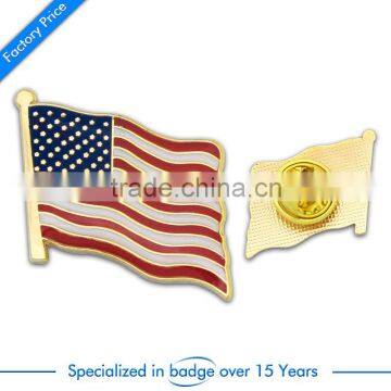 Custom made national flag pin, brass etched flag pin