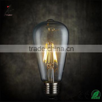 ST64 Led Filament Bulb 4W Clear Glass Retro Led Light Bulb E27