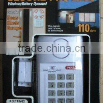 Wireless Door magnetic alarm system with programming, panel with keyboard