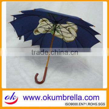 China 23" double ribs palm leaf thatch umbrella