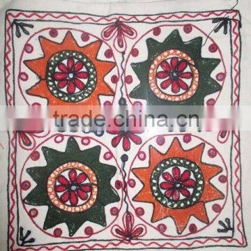 Traditional Handmade Kantha Cotton Cushion cover Hand embroidered cushion Cover