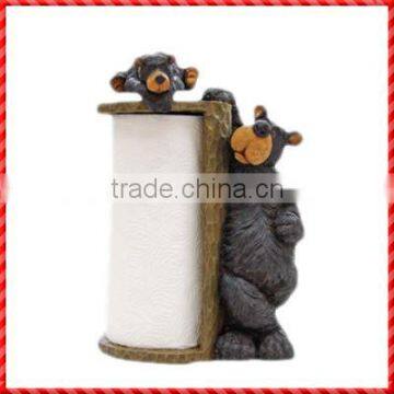 Cute custom two bears resin animal Funny Toilet Paper Holder