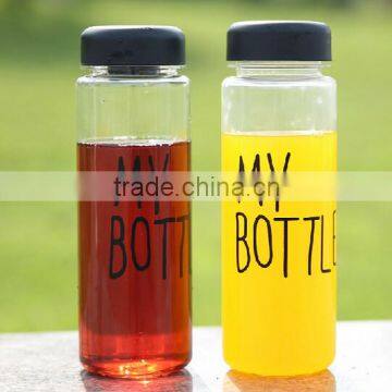 Korea Hot Sale Plastic Sports Water Bottle 500 ml my Bottle With Black Cap photo-3