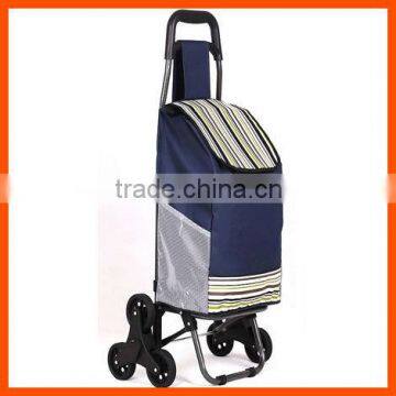 Durable folding shopping trolley bag with chair