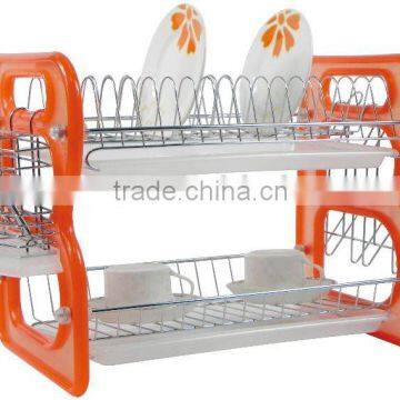 wire dish rack with orange color PP side