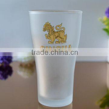 Cheap beer glass cup frosted beer glass with logo