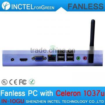 Fanless Mini PC Systems Full Alluminum With Intel Celeron Dual Core C1037U 1.8GHz 2G RAM HD Graphics photo-5