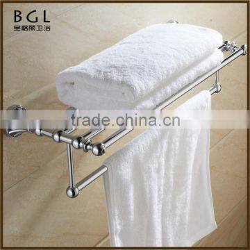 Understated design Wholesale Prices Zinc alloy Polished chrome Bathroom sanitary items Wall mounted Bathroom towel rack