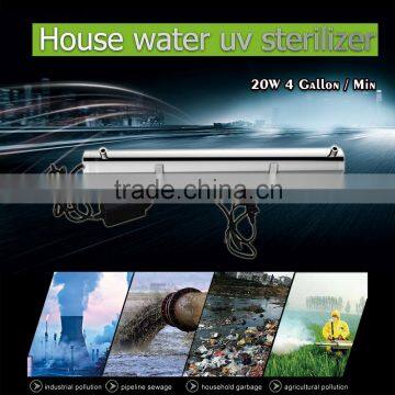 Ultraviolet sterilizer for whole house water disinfection treatment system