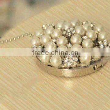 pearl charm foldable purse handbag hook hanger