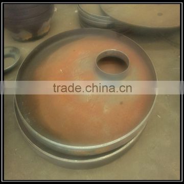 Flat dish head with groove hole for boiler