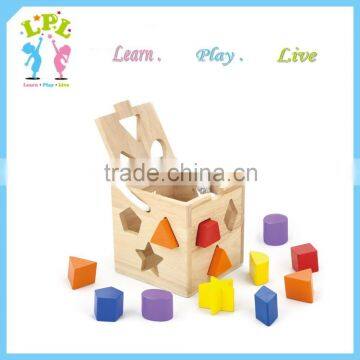 Educational games and puzzles toy Wooden shape sorting cube for kindergarten