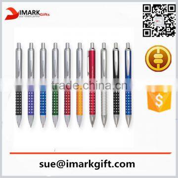 Diamond decoration promotion ball pen feature gripper ballpoint pen