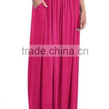 Guangzhou Clothes Factory Supplier 2016 Summer Rayon Spandex Skirts Cheap Price Pictures of Long Skirts With Pockets
