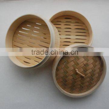 diameter 18cm 2 tiers handmade reusable bamboo mini food steamer