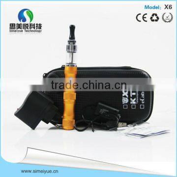 Large vapor and durable X6 ecig kit with 1300mah variable voltage for sex shop