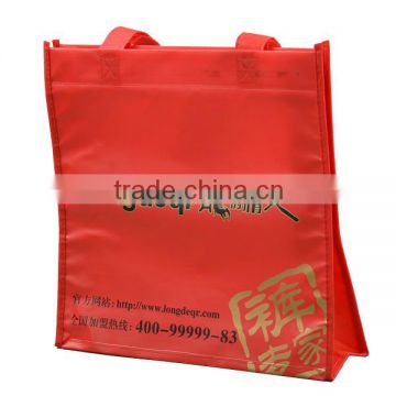 Professional custom red color non woven handel bag