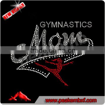 Beautiful iron on gymnastics rhinestone for t-shirt