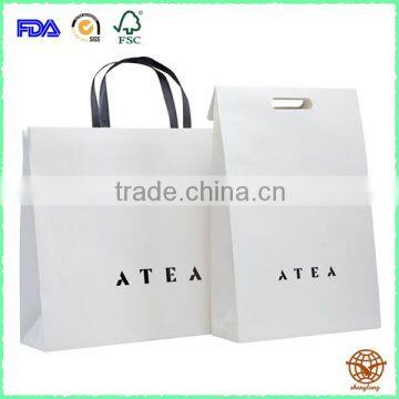 Fashionable White Kraft Paper Bag , Manufactory Shopping Bag