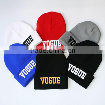 fashion cheap custom 100% acrylic beanies with embroidery logo wholesale in stock online sales