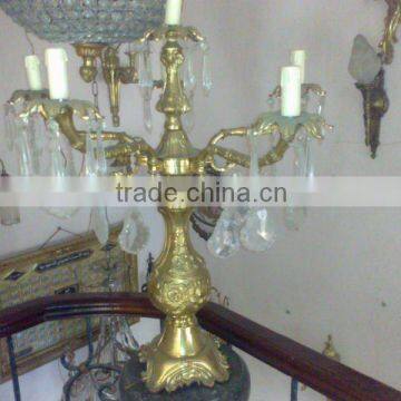 antique crystal chandelier , brass chandelier