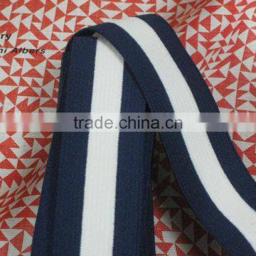 Wide Heavy Duty Navy Blue and White Color Elastic Band for Your Fashion Design Decorative
