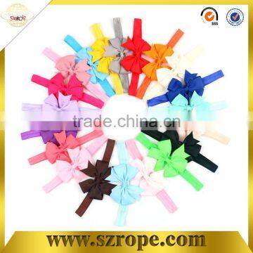 New design grosgrain bow elastic hair band for kids