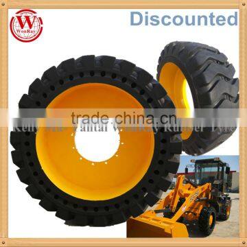 China high quality solid wheel loader otr tire 26.5-25 with rims with holes